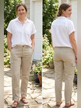 COLDWATER CREEK NATURAL FIT KHAKI UTILITY CARGO PANTS, size 16